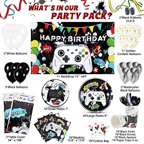 Watercolor Video Game Birthday Party Supplies Game Theme Party