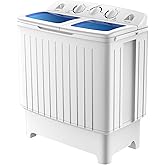 DORTALA Portable Washing Machine, 20 Lbs Twin Tub Washer & Spinner, Compact Laundry Washer for RV, Apartments and Dorms, Blue