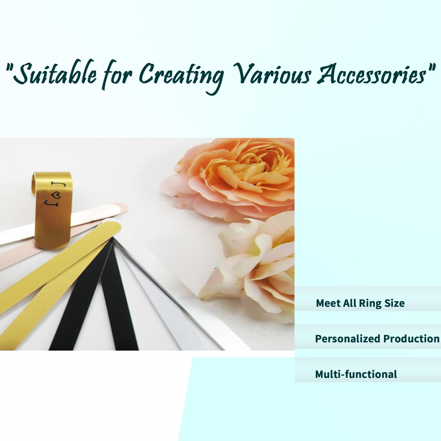 TreGecl 24 Pack Ring Stamping Blanks Aluminum Metal Ring Blanks for Jewelry, 2.24×0.4inch, 3×0.24inch, Ring Size 5-7, 8-10, 11-12 (Black and Silver)