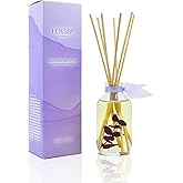 LOVSPA Reed Diffuser Set, DE-Stress Lavender Eucalyptus Scented Oil Diffuser with Sticks, Home Fragrance Accessories for Bathroom Shelf Decor, Aroma Diffusers for Home or Office Desk, USA Made