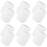 TOPTIE 12 PCS Wrist Sweatbands for Women, Sports Sweat Wristbands for Men, Athletic Sweat Bands for Football Tennis Running Basketball Working Out