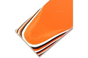 EZSMITH G10 Handle Making Sheet - (Orange/White/Black) - (3 x 12 x .250 Inches) - (USA Made) - for Knife & Tool Handles, Gun Grips, Inlays, Art Projects