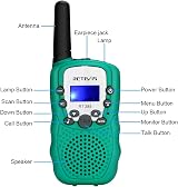 Retevis RT388 Walkie Talkies for Kids 8 Channels VOX LED Flashlight 2 Pack Green view 8