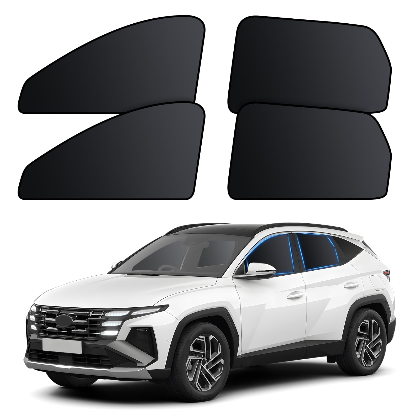 Photo 1 of ZATOOTO Car Window Shades for Tucson 2021-2024, 4 Pcs Magnetic Car Window Covers - 100% Block Light Privacy Curtains, Side Window Sun Shade for Baby Breastfeeding, Sleeping, Camping
