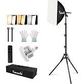 Yanuoda 16"x16" Softbox Lighting Kit, Adjustable Light for Filming | Remote-Controlled Soft Lighting, Adjustable Brightness &amp; Color Temperature for Filming, Photography &amp; Streaming