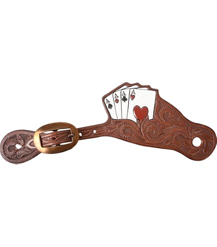 Sangles D'éperons Western Showman - Cuir De Vache Avec Conchos à Nœud Celtique, Neuves