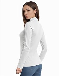 Womens Long Sleeve Turtleneck T-Shirts Mock Neck