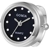 JewelryWe Men Women Finger Watch Round Dial Roman Numeral Quartz Adjustable Open Band Ring Watches for Mother's Day