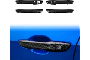 Thenice for 10th Gen Civic Carbon Fiber Grain Door Handle Cover Exterior Decoration Compatible with Honda Civic 2017 2018 2019 2020 2021 with Smart Entry Buttons