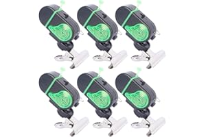 6Pcs Fishing Alarm Bite Indicators Fishing Bell With Flashing Lights Outdoor Fishing Rod Bell with Clip(Metal Clip Black)