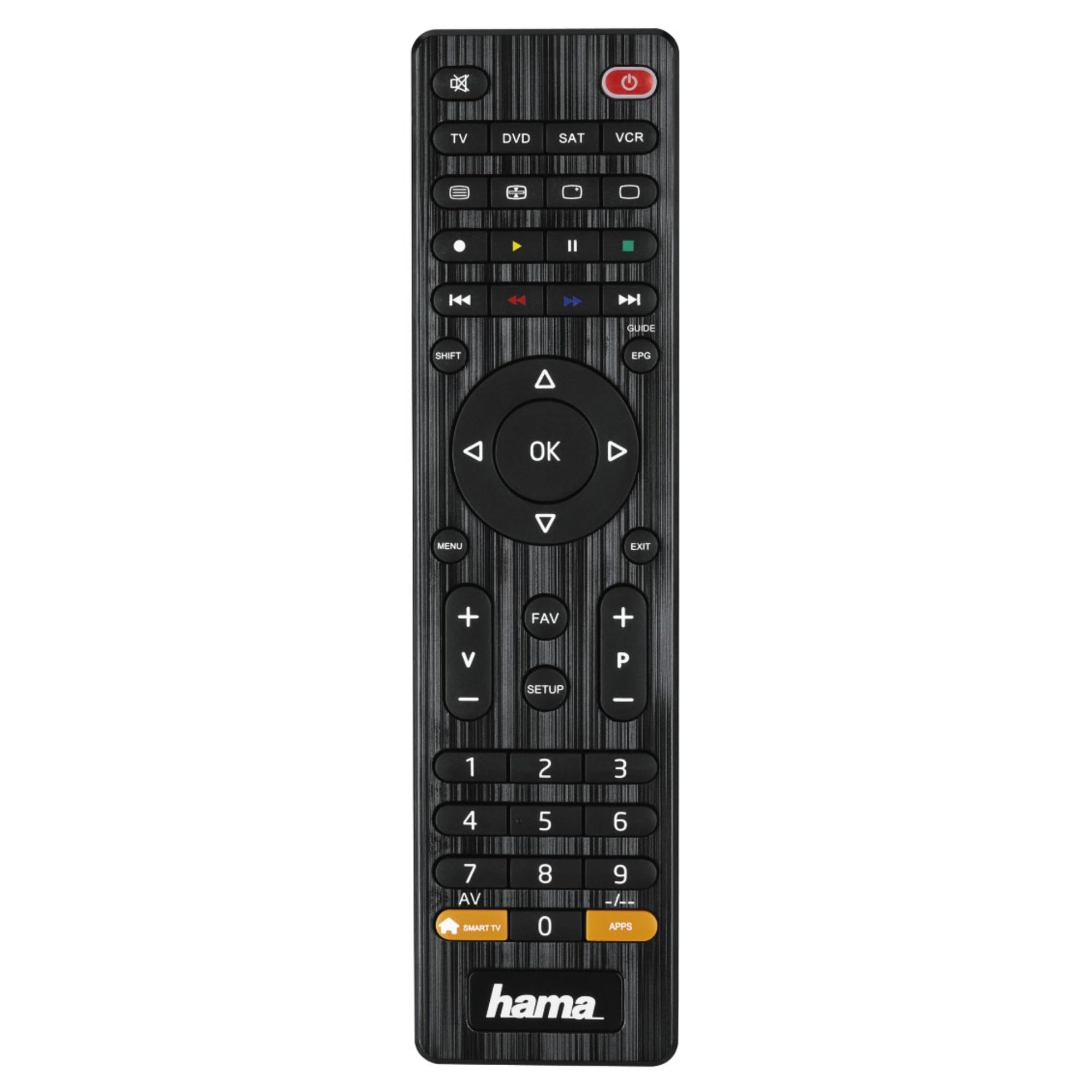 Hama Universal 10cm 4-in-1 Remote Control for TV/DVD/STB/VCR | Black