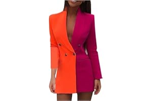 Aniywn Ladies Bodycon Blazer Dress Women Slim Fit Pinstripe Patchwork Bodycon Dress Suit Sets
