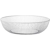 IBWell White Wire Fruit Basket Fruit Bowl Kitchen Fruit Basket Stand Fruit Bowls for the Counters Metal Fruit Bowl (Exposure)