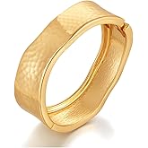 NEPULOY Wide Chunky Gold Cuff Bracelets for Women - Open Cuff Bangles Adjustable Wrist Bracelets, Statement Jewelry Gifts for Women