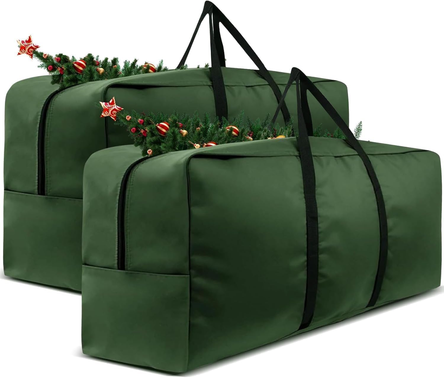 Photo 1 of 2 Pack 9-12 Ft Tall Christmas Tree Storage Bag 420D Xmas Tree Storage Bag Extra Large Artificial Christmas Tree Bag with Reinforced Carry Handles and Zippers