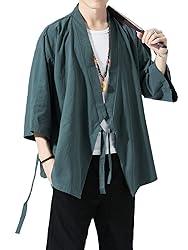Men's Japanese Kimono Cardigan Loose Cotton Linen