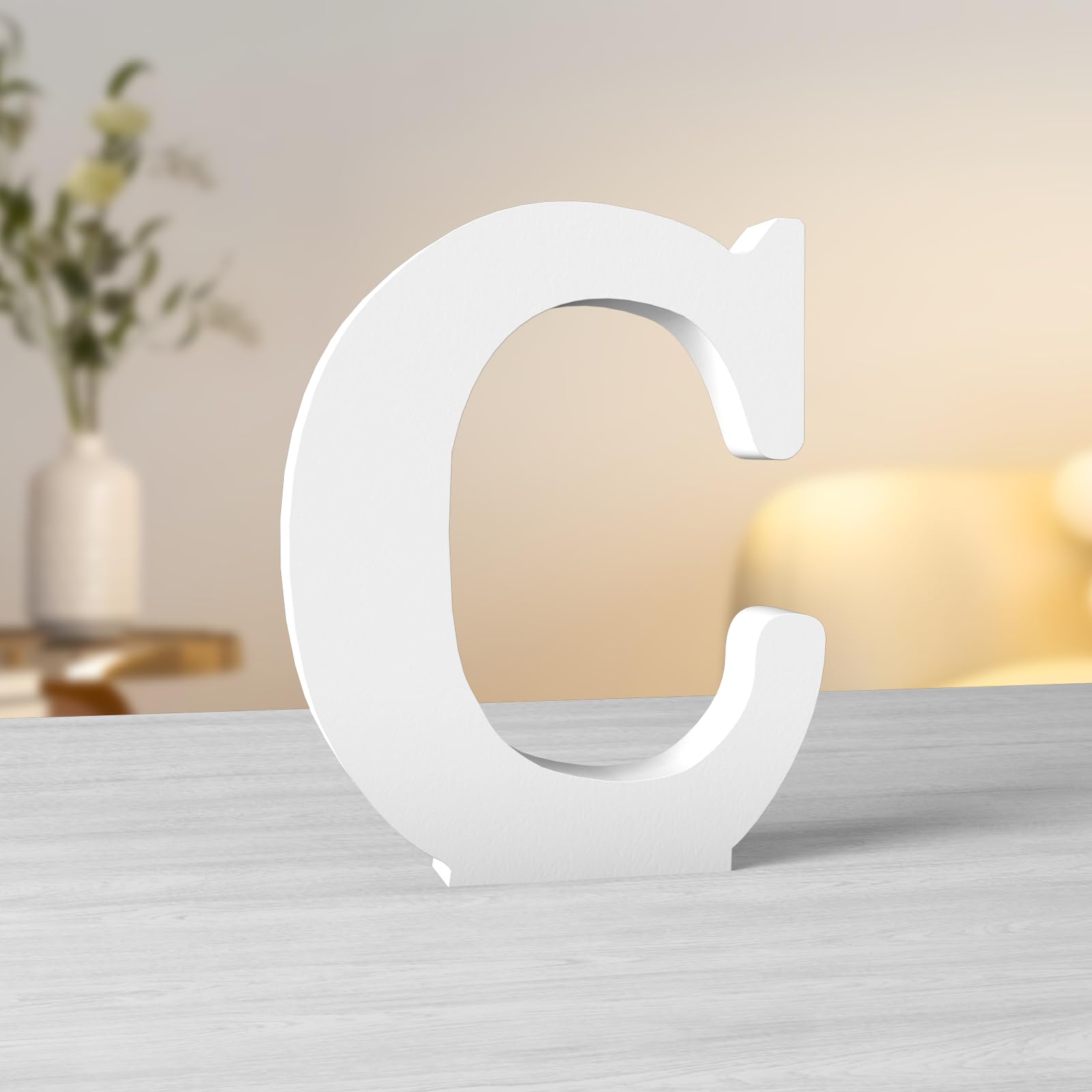 Aruatu 6 Inch White Wood Letters - Unfinished Wood Letters for Wall Decor & Craft Projects — image 1