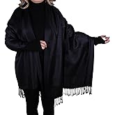 TZ Promise Women Soft Silky Pashmina Reversible Floral Rose Shawl Wrap Scarf w/Fringes