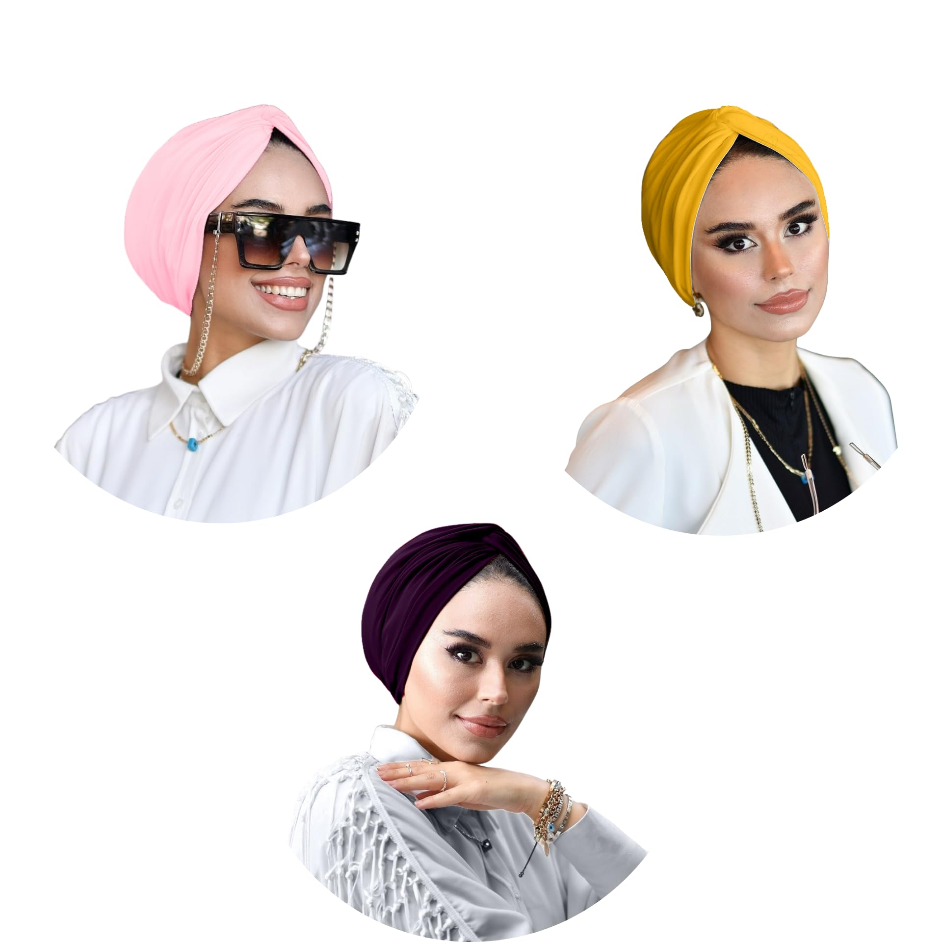 Knot Turban for Women, 3 PCS Breathable Instant