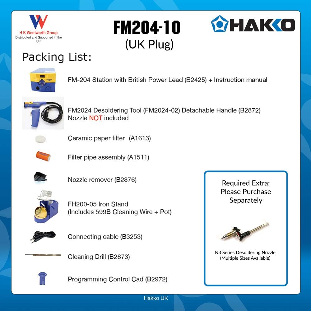 Hakko FM-204 Self Containted Desoldering Station and Desoldering Tool 230V BS Plug - Image 3