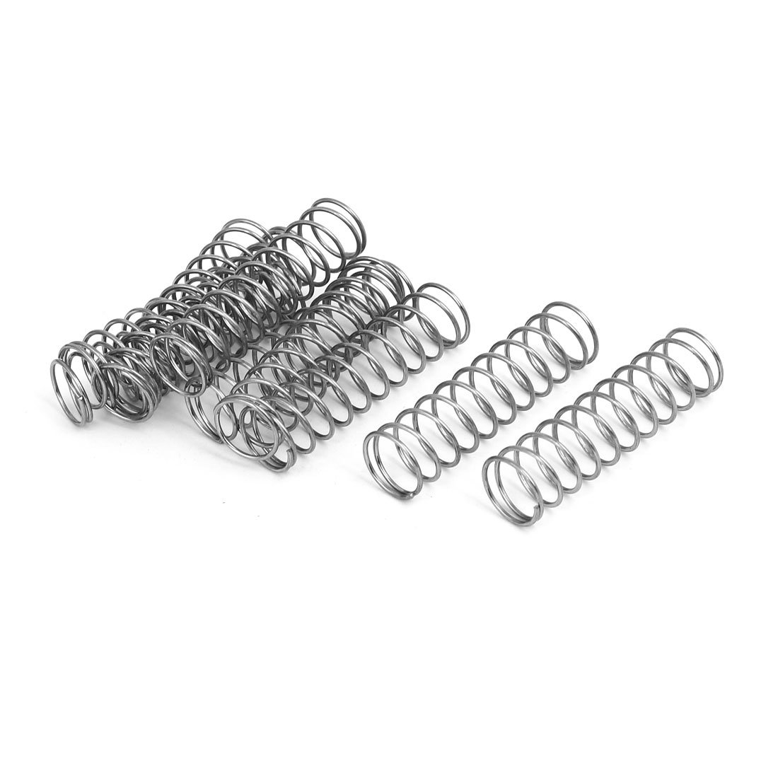 sourcingmap Compression Spring,304 Stainless Steel,14mm OD,1mm Wire Size,50mm Free Length,Silver Tone,10Pcs