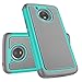 Tekcoo for Moto E4 Case, for 2017 Motorola Moto E 4th Generation Cute Case, [Tmajor] Shock Absorbing [Turqoise] Rubber Silicone & Plastic Scratch Resistant Bumper Grip Rugged Hard Cases Cover