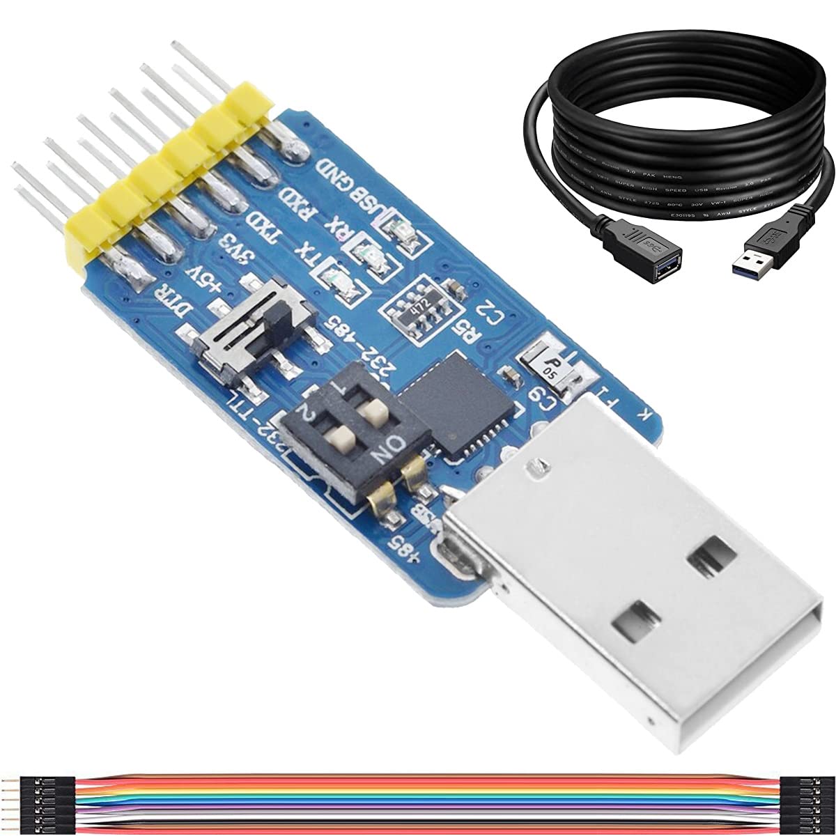 DAOKAI 6 in 1 USB Serial Adapter - USB to TTL 485 232, TTL to 232 485, RS232 to 485 - 2Mbps for Windows 7/8/10, Linux, Arduino
