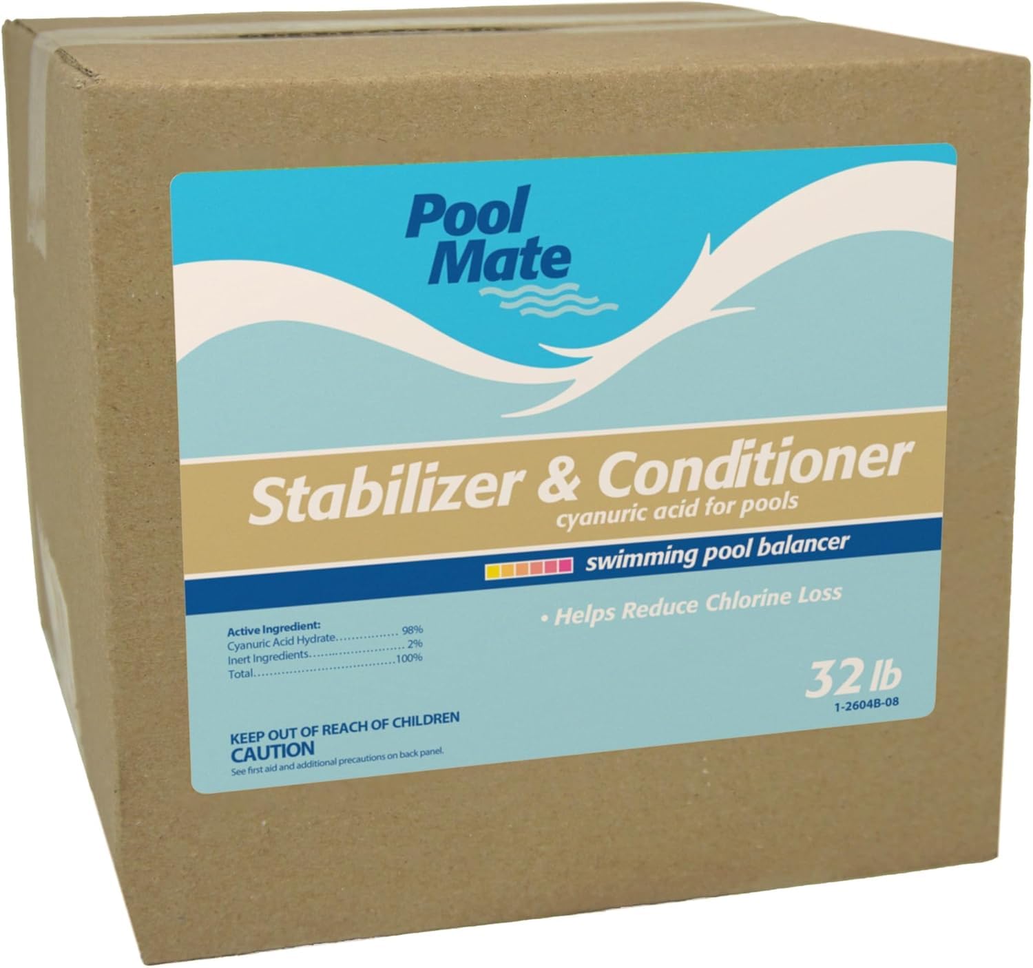 Pool Mate 32-Pounds Premium Pool Stabilizer and Conditioner, Concentrated Cyanuric Acid for Pools, Helps Chlorine Last Longer Image Pool Mate 32-Pounds Premium Pool Stabilizer and Conditioner, Concentrated Cyanuric Acid for Pools, Helps Chlorine Last Longer Image