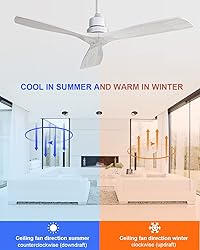 Sofucor 52 inch Solid Wood Ceiling Fan with Remote