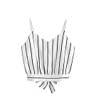 Verochic Women's Self Tie Back V Neck Crop Cami Top Camisole (White-1, Small)