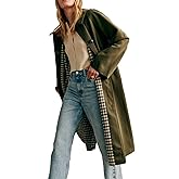 YEXPINE Women's Oversized Trench Coat Single Breasted Windproof Overcoat Classic Button Down Long Jacket
