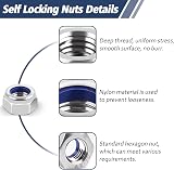 Leryati M10 Nylock Nut Stainless Steel Nylon Insert 10Pcs DIN985 A2 V2A view 2