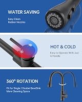 APPASO Black Kitchen Tap Mixer Pull Out Spray 360° Swivel 3 Modes view 5