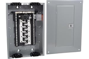 SCHNEIDER ELECTRIC Square D - HOM2040M100PQCVP Square D Homeline 100 Amp 20-Space 40-Circuit Qwik-Grip and Plug-on Neutral Indoor Main Breaker Load Center with Cover Value Pack