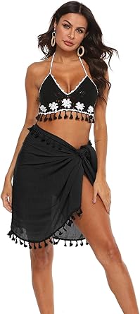 black beach sarong skirt