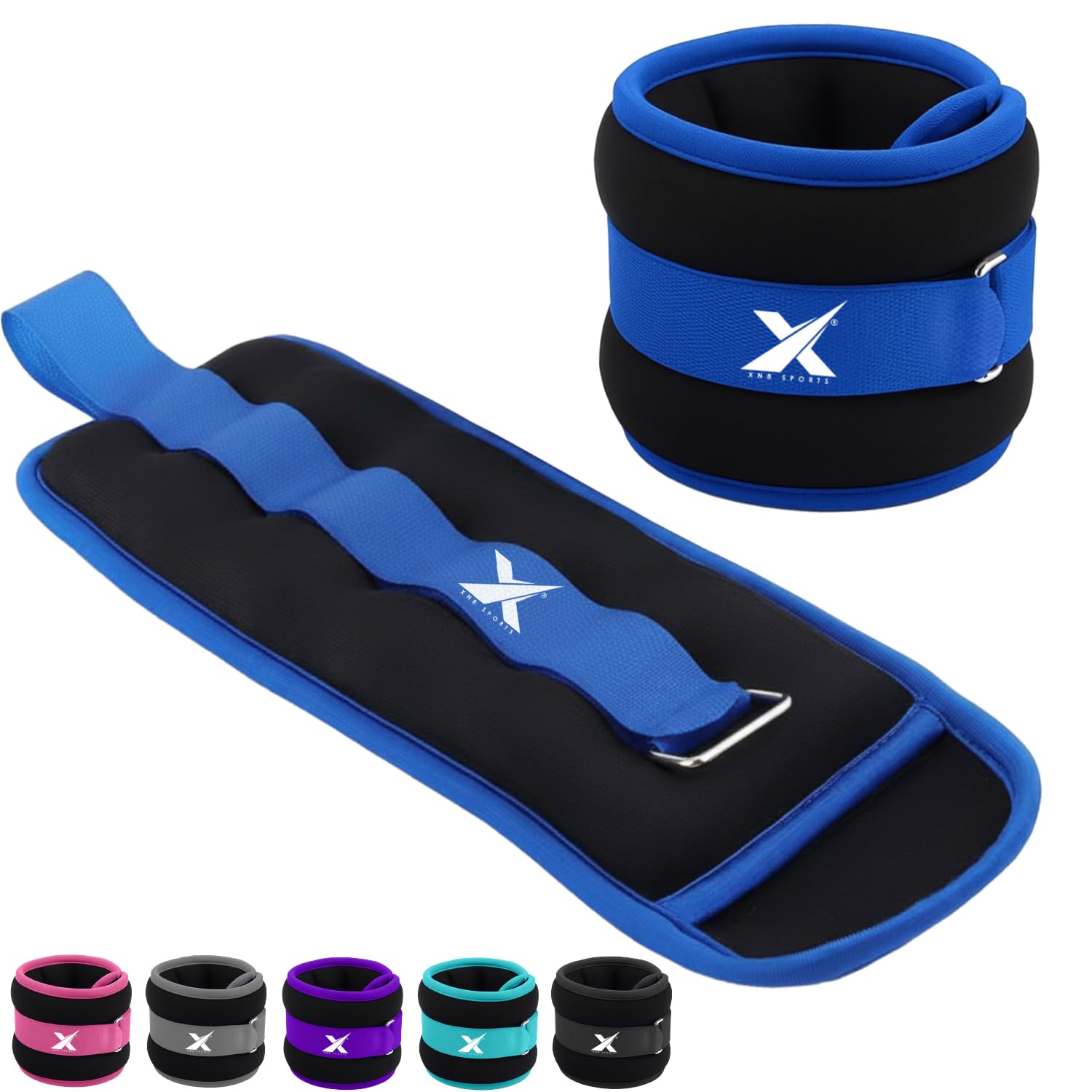 Xn8 Neoprene Ankle Weights With Strap, Pair of (0.5kg,1kg,1.5kg,2kg,2.5kg,3kg) Leg Weights, Wrist Weights, Arm Weights for Home Fitness, Strength Training, Running, Walking, Gym, Workout, Aerobics