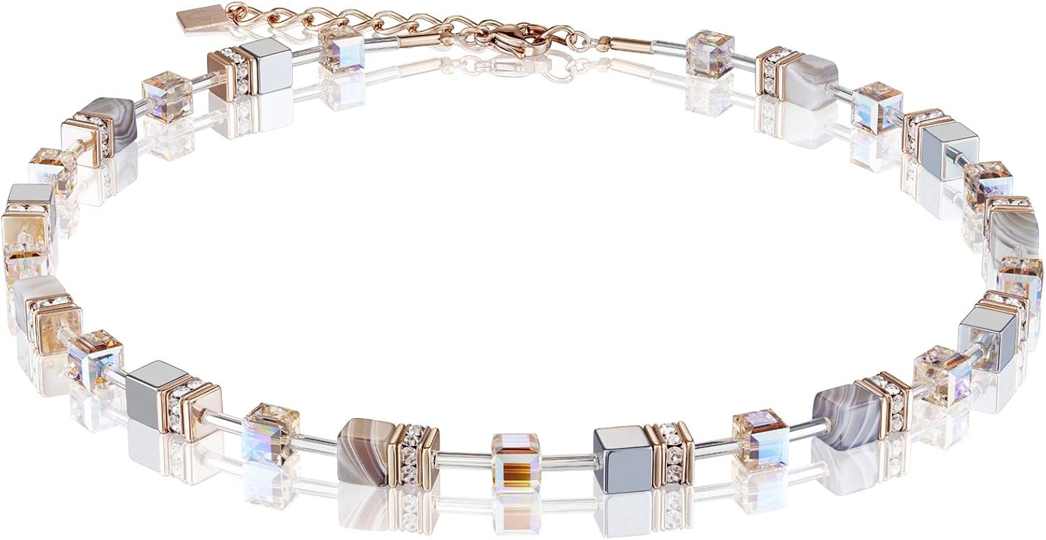 Coeur de Lion 4017/10-0230 Halskette GeoCUBE® Botswana Swarovski® Achat ...
