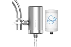 WINGSOL WINGSOL Stainless Steel Water Filter for Sink Faucet, NSF/ANSI 42, 360° Rotating Tap Purifier Reduces PFAS, Lead, Chlorine & Microplastics, 350 Gallons Long-Lasting for Kitchen & Bathroom