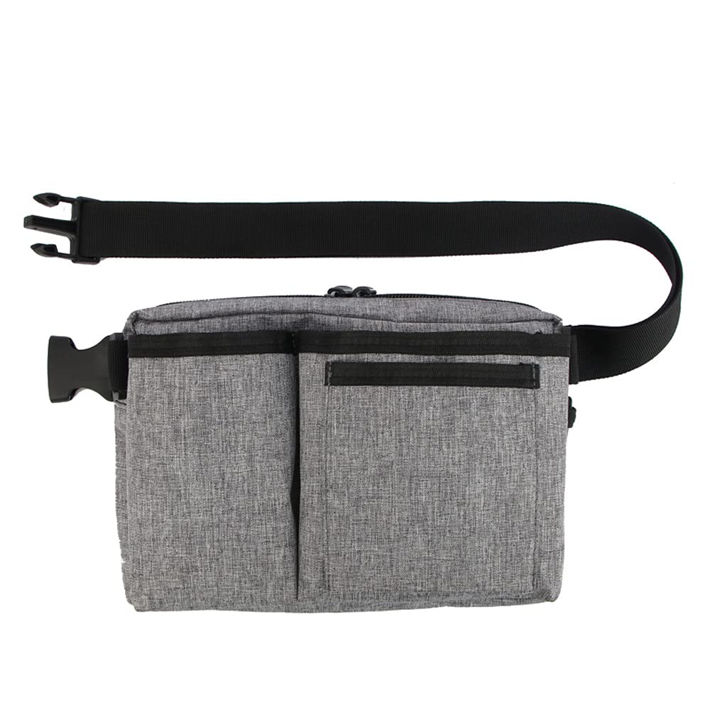 Nurse Organizer Pouch Waist Bag Apron Tool Holder with Pockets for Holding Sanitizer for Nursing Care,Medical Care,Childcare,Restaurant Waiter (Grey)