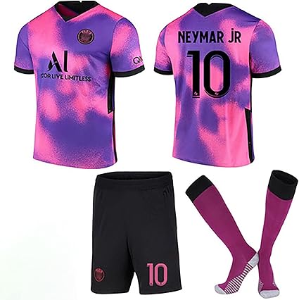 Amazon Co Jp 夏 Mbappe Neymar スボーツ服 21 サードアウェイ ベストギフト 短パン上下セット 靴下付き 男子 子供 通気性 彼氏へのプレゼント Pink10 Xxl ホーム キッチン