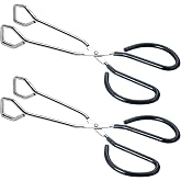 HINMAY 10-Inch Heavy Duty Stainless Steel Kitchen Scissor Tongs, Set of 2