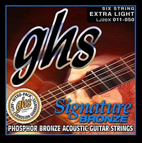 GHS Strings Signature Bronze, Cryogenically Treated Acoustic Guitar Strings, Extra Light (.011.052) (LJ20X)