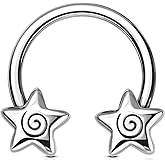 OUFER Septum Rings 16g Septum Jewelry Star Daith Earrings Gothic Tragus Helix Piercing Jewelry for Women Men