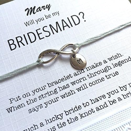 Bridesmaid invitation, Initial bracelet Bridesmaid cards, Will you be my bridesmaid, Bridesmaids gifts from the bride, Bridesmaid proposal, Bridal party proposal, B3