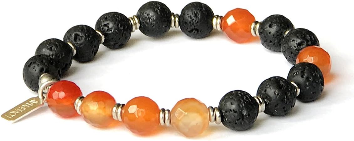 LovepraySacral Chakra, Carnelian and Lava Aromatherapy Bracelet