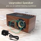 ANJANK Bedside Wooden FM Radio Alarm Clock with Wireless Charger 5W-10W view 4
