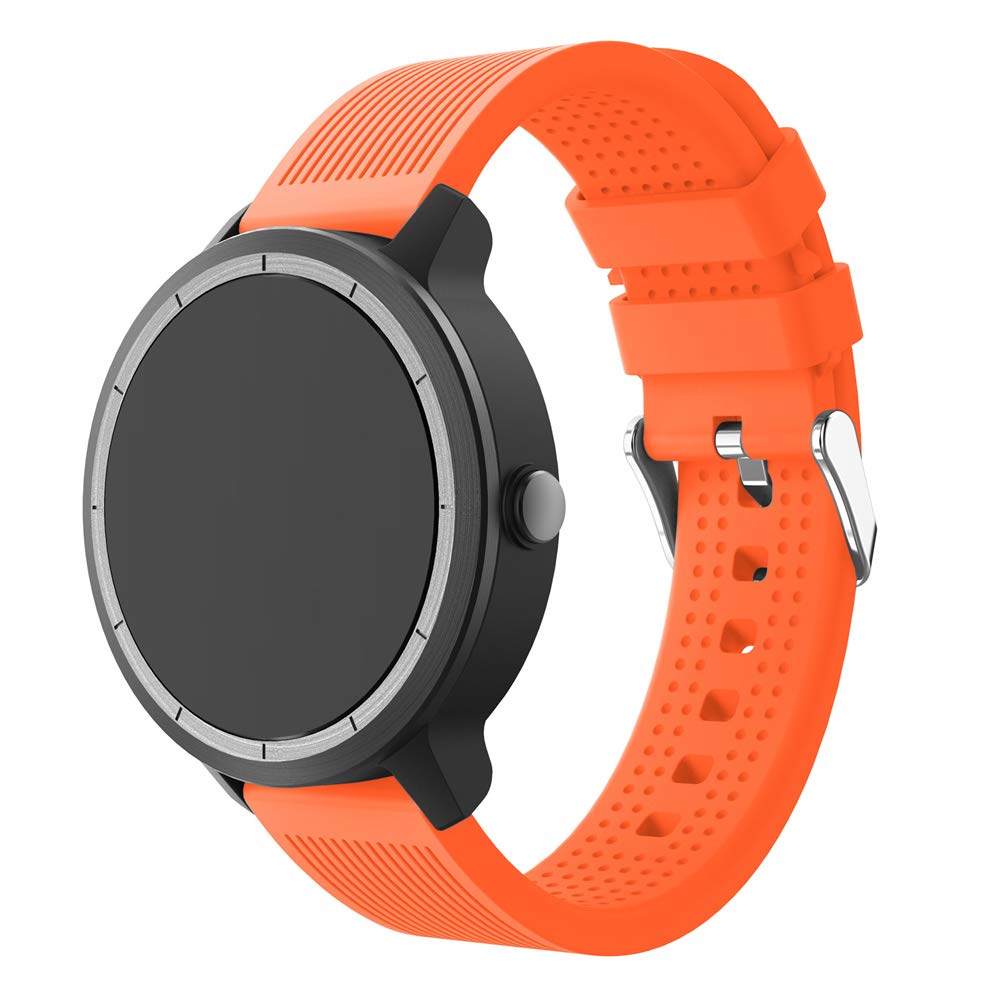 Watch Strap Compatible for Garmin Vivomove Sport/ Vivomove3/ Vivoactive3/ Forerunner55 Smartwatch, Silicone Watchbands, 20mm Lug Wide (Orange)
