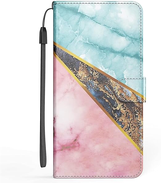 Amazon Com Xyx Wallet Case For Samsung S21 Marble Design Pu Leather Case Flip Phone Cover With Kickstand For Samsung S21 5g Blue Pink