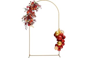 SUUWOEE 7.2Ft Wedding Arch Backdrop Stands,Metal Arch Backdrop Stand,Gold Wedding Balloon Arched Backdrop Stand Party,Friends Gathering,Christmas,Garden Decoration