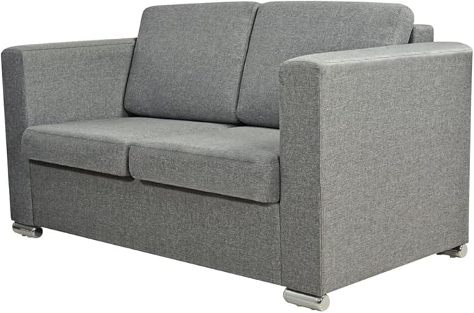Vidaxl Canapé à 2 Places Sofa Pour Salon Bureau Séjour Tissu Gris Clair